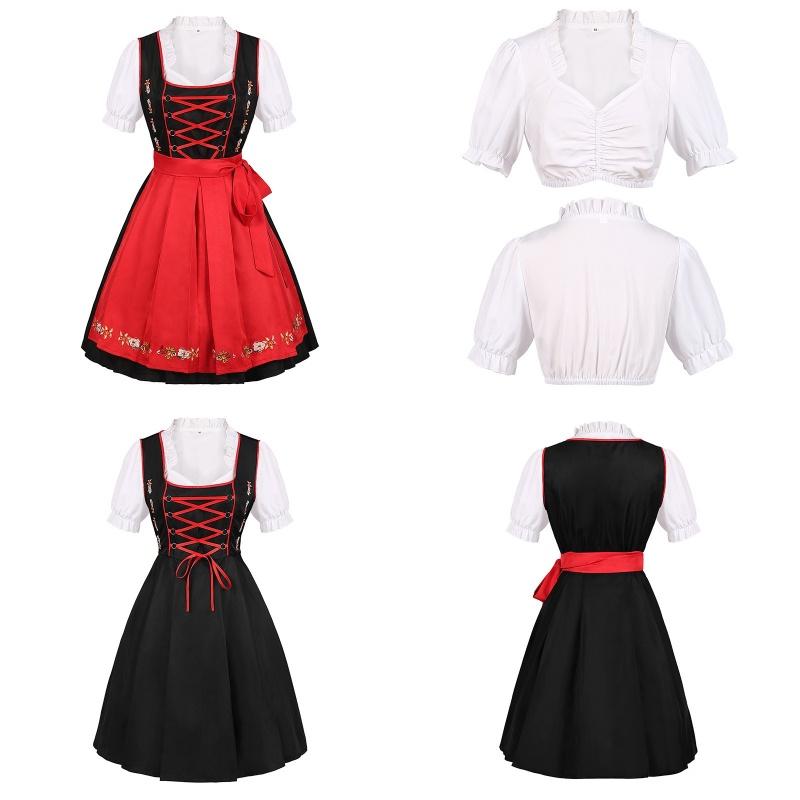 Costume Lady Oktoberfest Bavarian Beer Maid German Fancy Party Prop Dirndl Dress