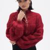 Za Autumn New Women clothes 2025 Western Style Profile Zip-up Cardigan Loose Slimming Lantern Sleeve All-Matching Sweater