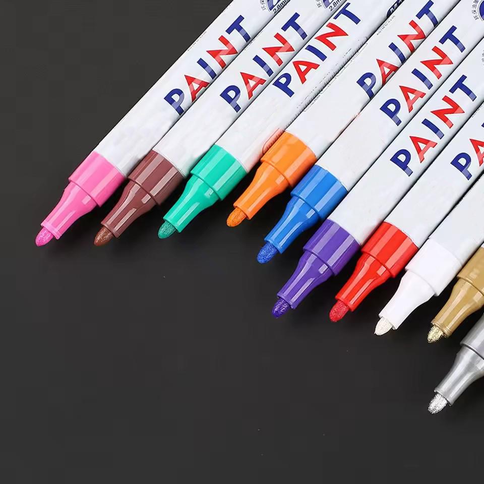 Mobidea Waterproof Car Tire/Wheel Permanent Paint Marker - Multi-Color Oily Pen for Rubber Tyre Tread & Auto Rim Marking