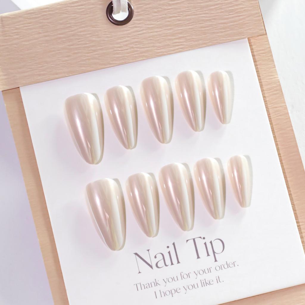 Explosive Solid Color Coated Wearable Nail Medium and Long Almond Type Manicure Fake Nail Hot-selling Wearable Nail Piece