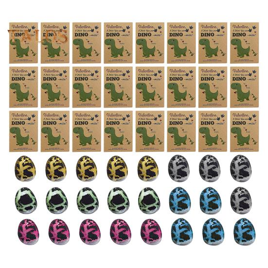

24 шт. пасхальное яйцо динозавра, инкубационная игрушка с поздравительными открытками для детей, малышей, мальчиков, девочек, игрушка динозавра на рождение, класс, ученики, обмен подарками, сувениры на вечеринку A