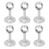 6Pcs Flanged Socket Stainless Steel Curtain Rod Brackets Wardrobe Pole Holder Hardware Fitting(22 AllPass )