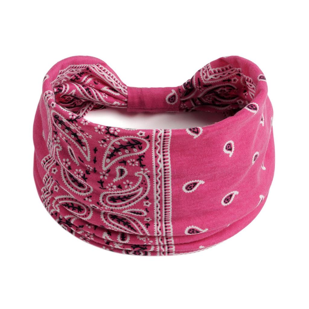 Bandeau large rétro à motif cachemire pour femmes - Bandeau de sport élastique coloré pour yoga