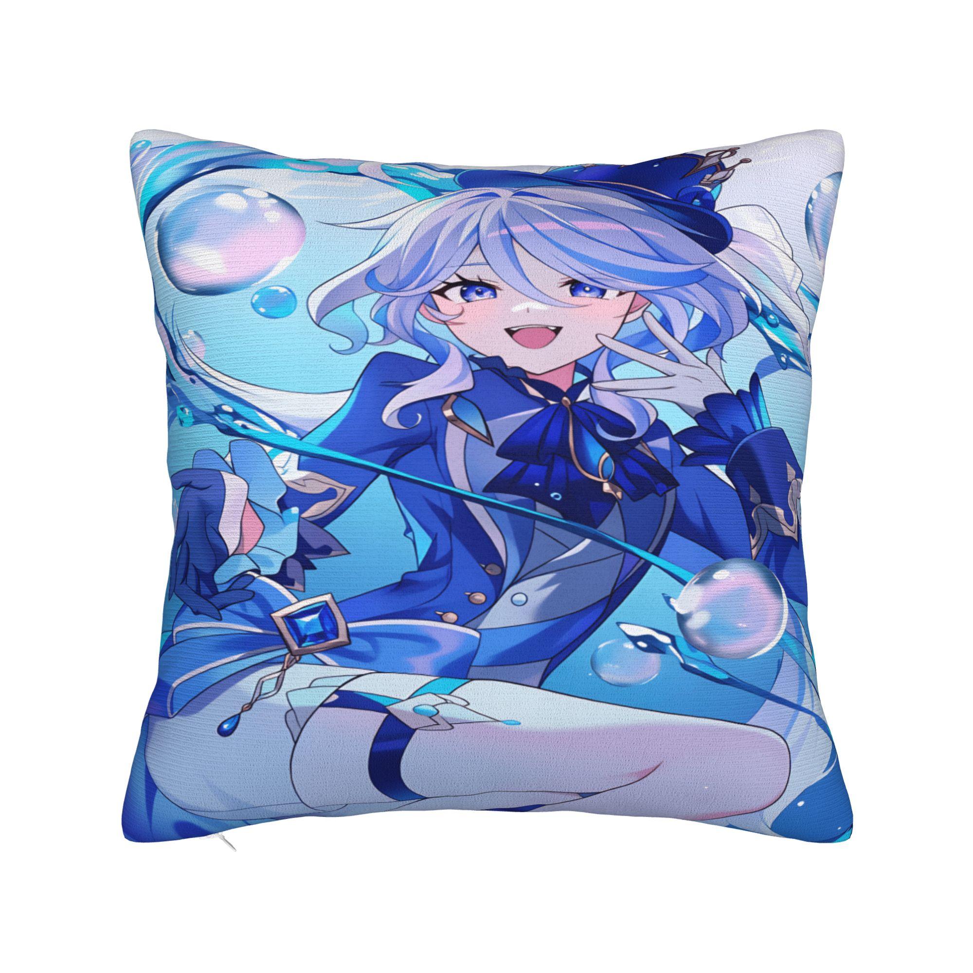 G-Genshin I-Impact Девушка Подушка для ужина Наволочка Печать Наволочка Для офиса Автомобиля Домашний декор Kawaii Наволочки 12x12Inch