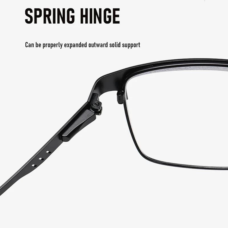 Retro Classic Metal Frame Reading Glasses Men Square Anti Blue Light Eyewear Luxury Brand Hyperopic Eyeglasses Diopter