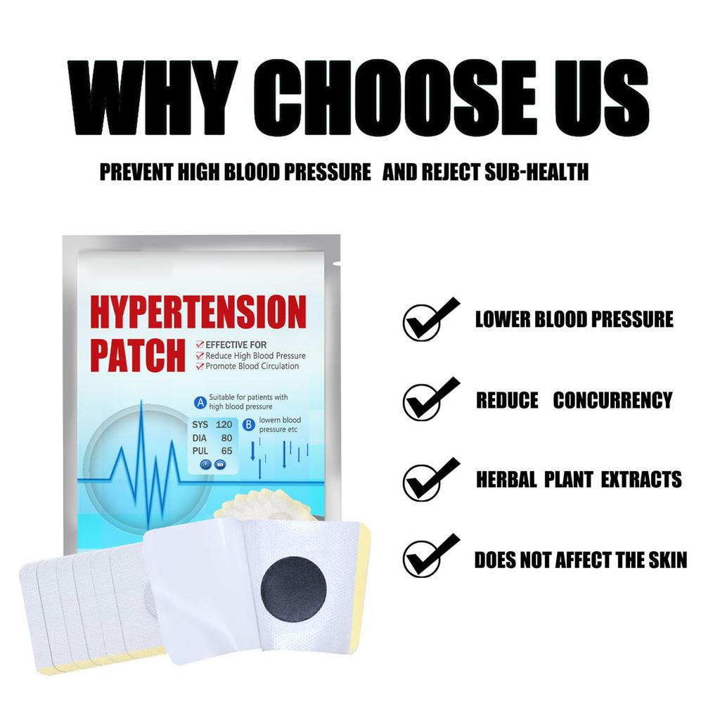10Pcs Hypertension Patches Extract Lower Blood Pressure Promote Blood Circulation Hlth Care