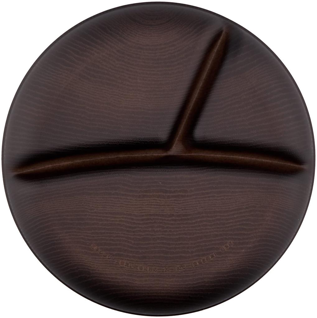 Showa NH home Large Divided Wood Grain One Dark Clean Microwave and Dishwasher Made in Outdoor Product 4979522 Plate, Resin, Plate, Brown, Coat, Safe,