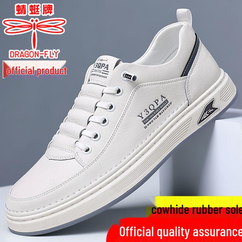 Dragonfly Men's Genuine Leather Breathable Non-Slip Casual Shoes for Middle-Aged & Elderly