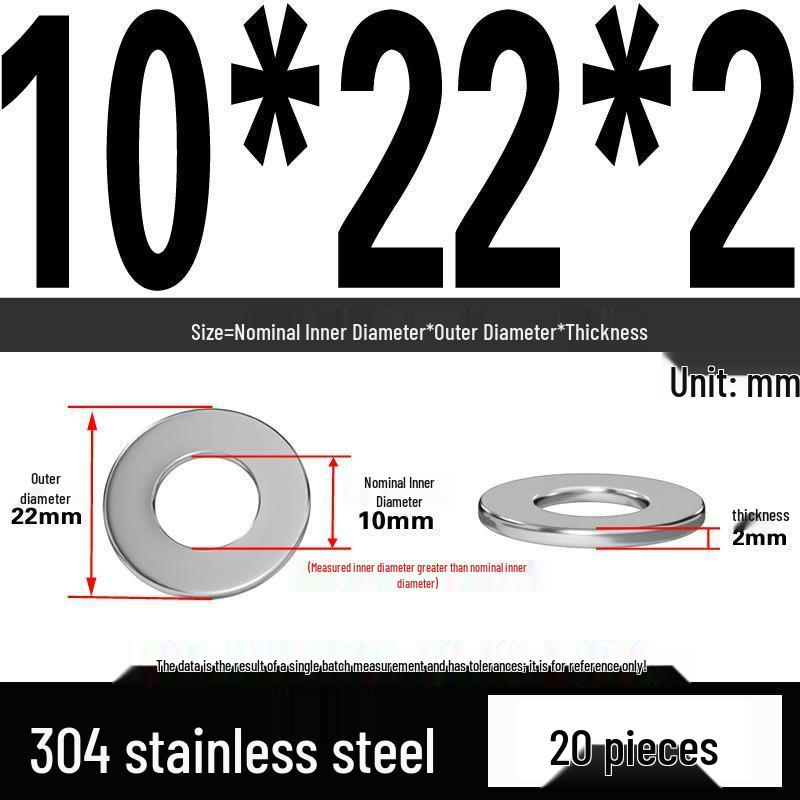 Thickened 304 Stainless Steel Flat Washer Spacer (M2-M36)
