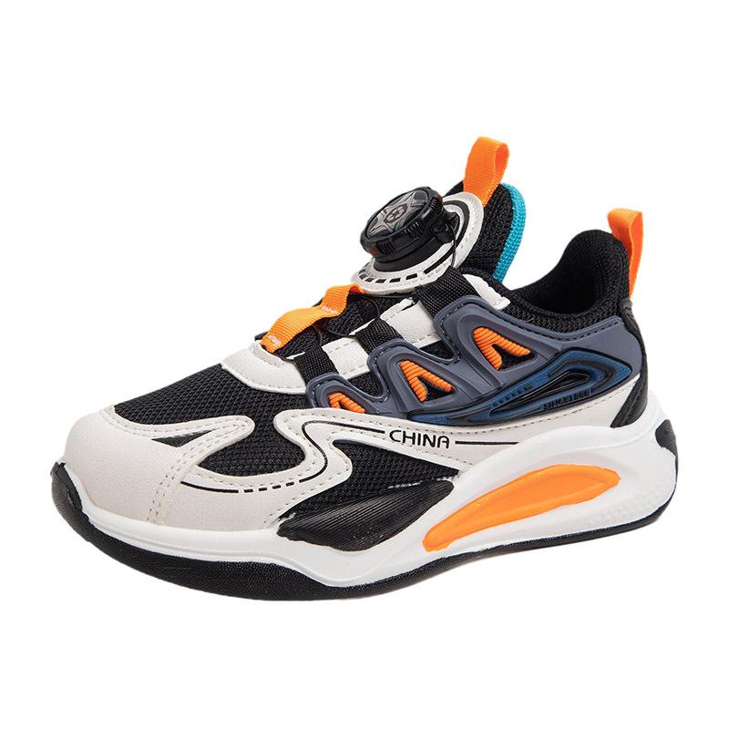 

Fashion rotating button sneakers boys and girls spring new sneakers outdoor casual fashion versatile running shoes 33 yards inner length about 19.7CM