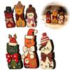 Indoor Decorative Cat Accents 3Pcs Christmas Wooden Ornaments with Hat and Bow Tie, 2D Winter Festival Decor Flat Thanksgiving Tabletop Figurines,