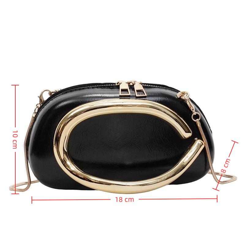 1 Stück Luxus-Umhängetasche Z-Stil Clutch-Tasche Abendtasche Speziell geformte Metallketten-Details Dekorative Kastenform-Kleine Quadratische Tasche