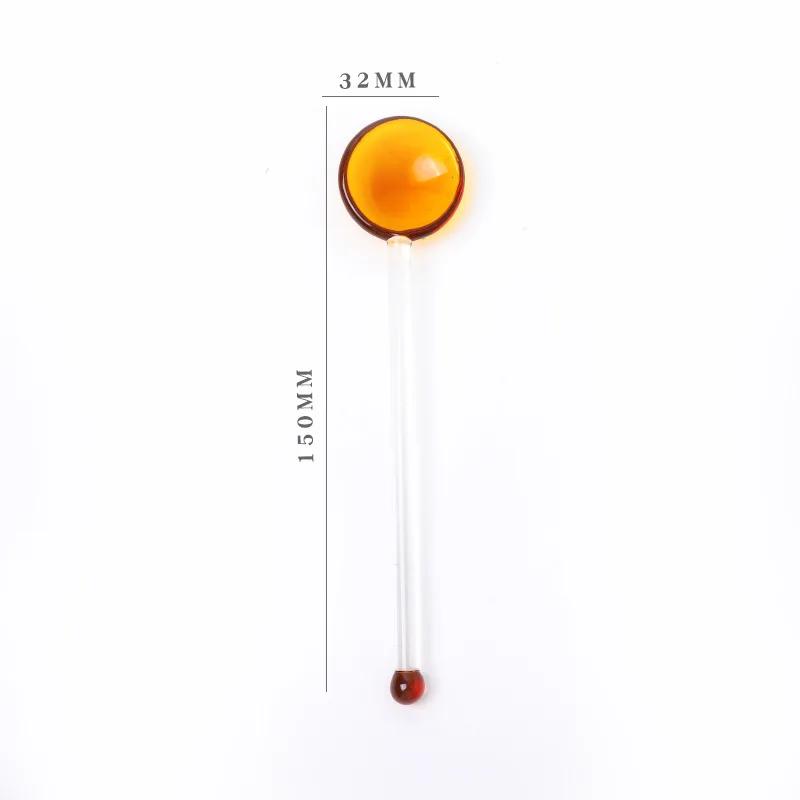 1pc Glass Dinnerware Spoon Tea Dessert Coffee Ice Cream Accessories Bar Tools New Long Handle Kitchen Accessories