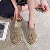 Suede Flat Bottomed Oversized Low Top Single Shoe for Women, with A Soft Sole and Lightweight Solid Color Sole, Suitable for Wearing On The Sole