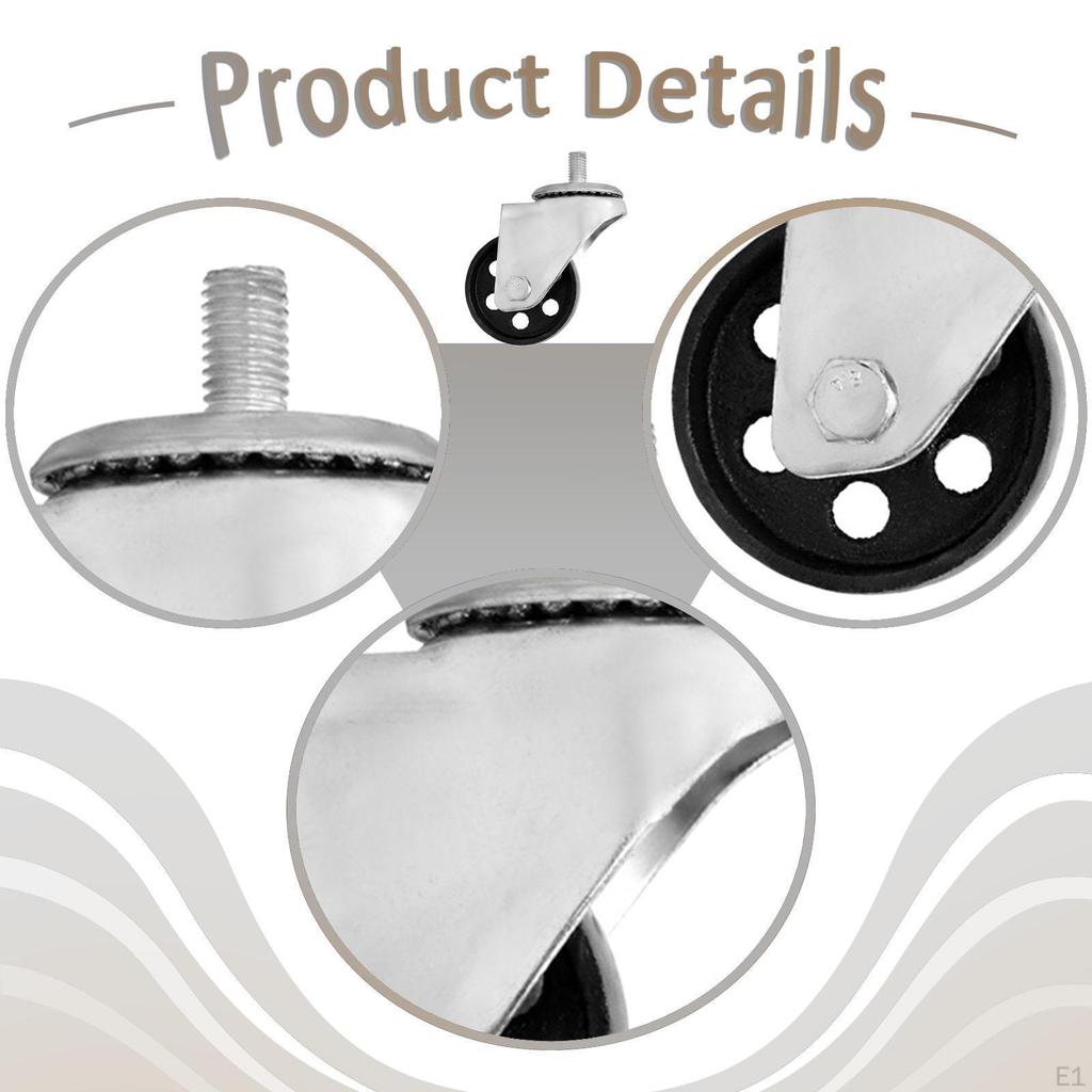 11.7cm Caster Wheel Replacement with Brake Threaded for Bench Workbench Cabinet