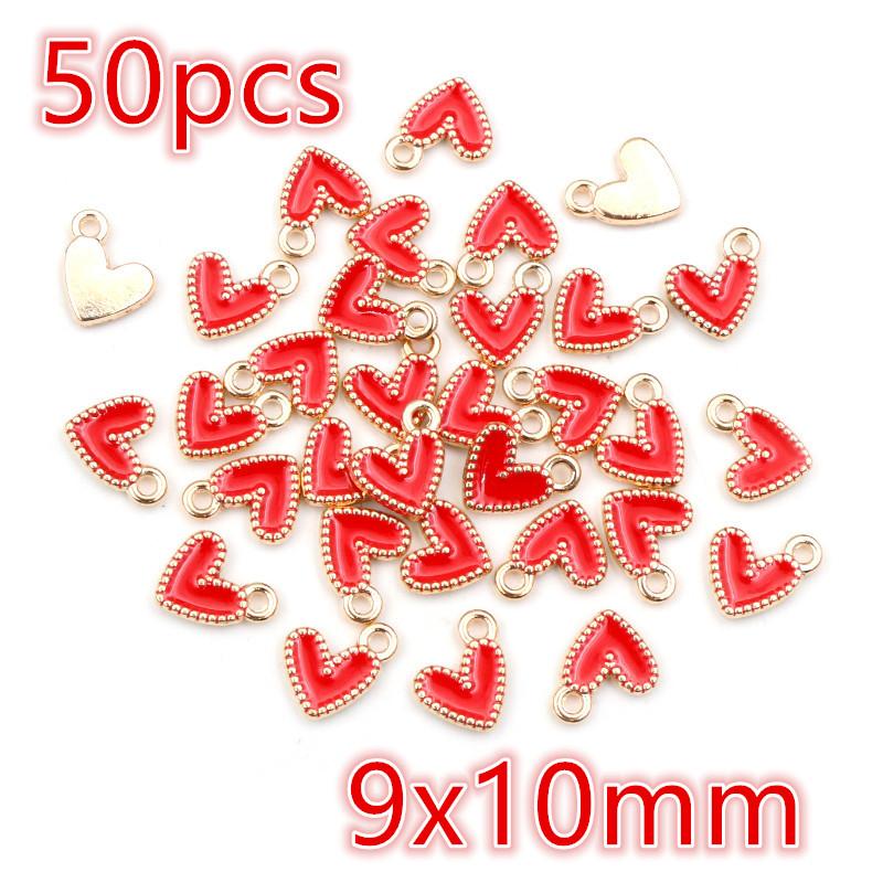 30-50Pcs 9x10mm/15x13mm Small Alloy Heart Charms Cute Love Pendants For DIY Bracelet Necklaces Jewelry Making Accessories