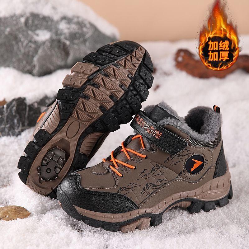 

Мальчиковые хлопковые туфли для детей среднего и старшего возраста, бархатные утепленные большие хлопковые туфли, мальчиковые водонепроницаемые нескользящие теплые зимние ботинки, детская зимняя обувь 30 yards inner length about 19.2cm