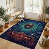 Forest Theme Soft Crystal Velvet Rug Custom Name & Text Print Non Slip Floor Rug for Bedroom Living Room