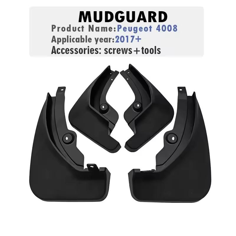 2017 2018 2019 2020 2021 2022 2023 2024 FOR Peugeot 4008 Mudguard Fender Mud Flap Guards Splash Mudflaps Car Accessories 4pcs