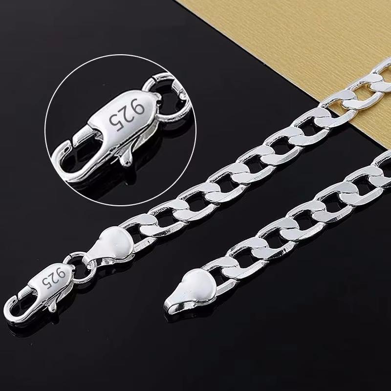 925 Sterling Silver Necklace For Men's Women 16/18/20/22/24 Inches Classic 6mm Chain Luxury Jewelry Wedding Christmas Gifts