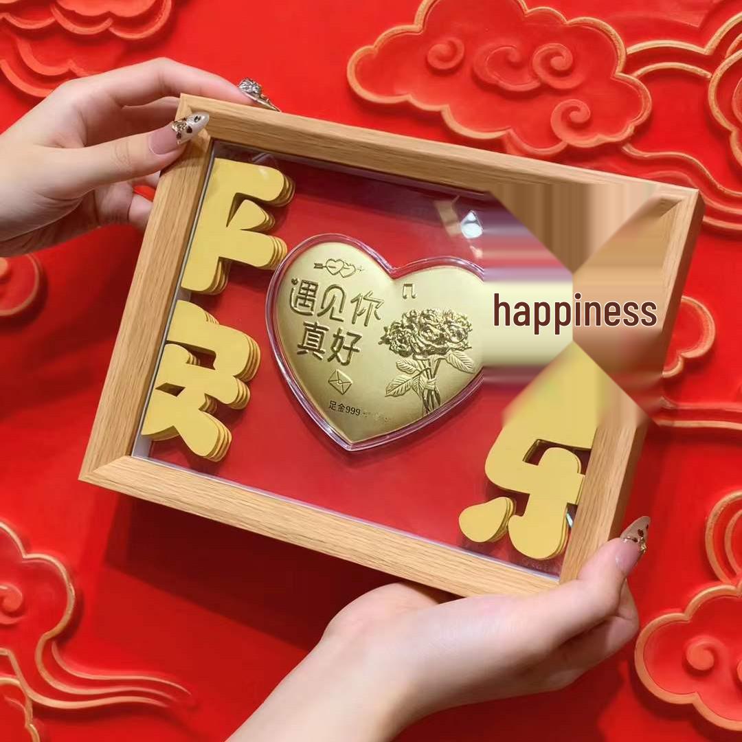 

Pure Gold Heart & Disc Ornament – Princess, Festival, Goddess, Lovers Gift