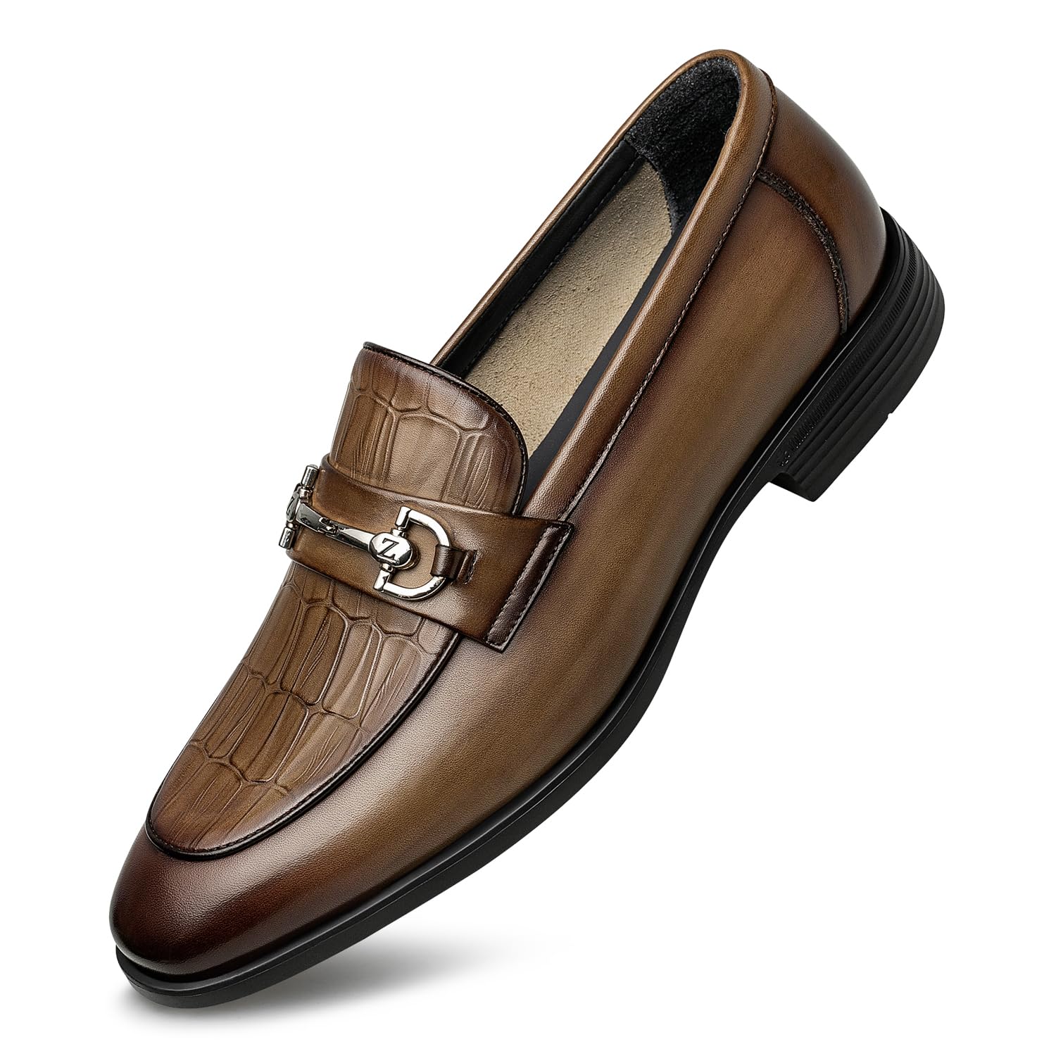 

ZERO 2025 Genuine Leather Canvas Ultra Business Size Men s Loafers, Breathable, Comfortable, Non-Slip, Hardwearing, Casual, Lightweight, Brown, 25.0cm