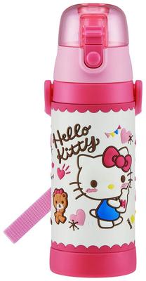 Skater Stainless Steel Water Direct Snack Lightweight For Cold Storage Sanrio 3D Print Water Sports Water Bottle Children's Bottle, Drinking, 480ml,
