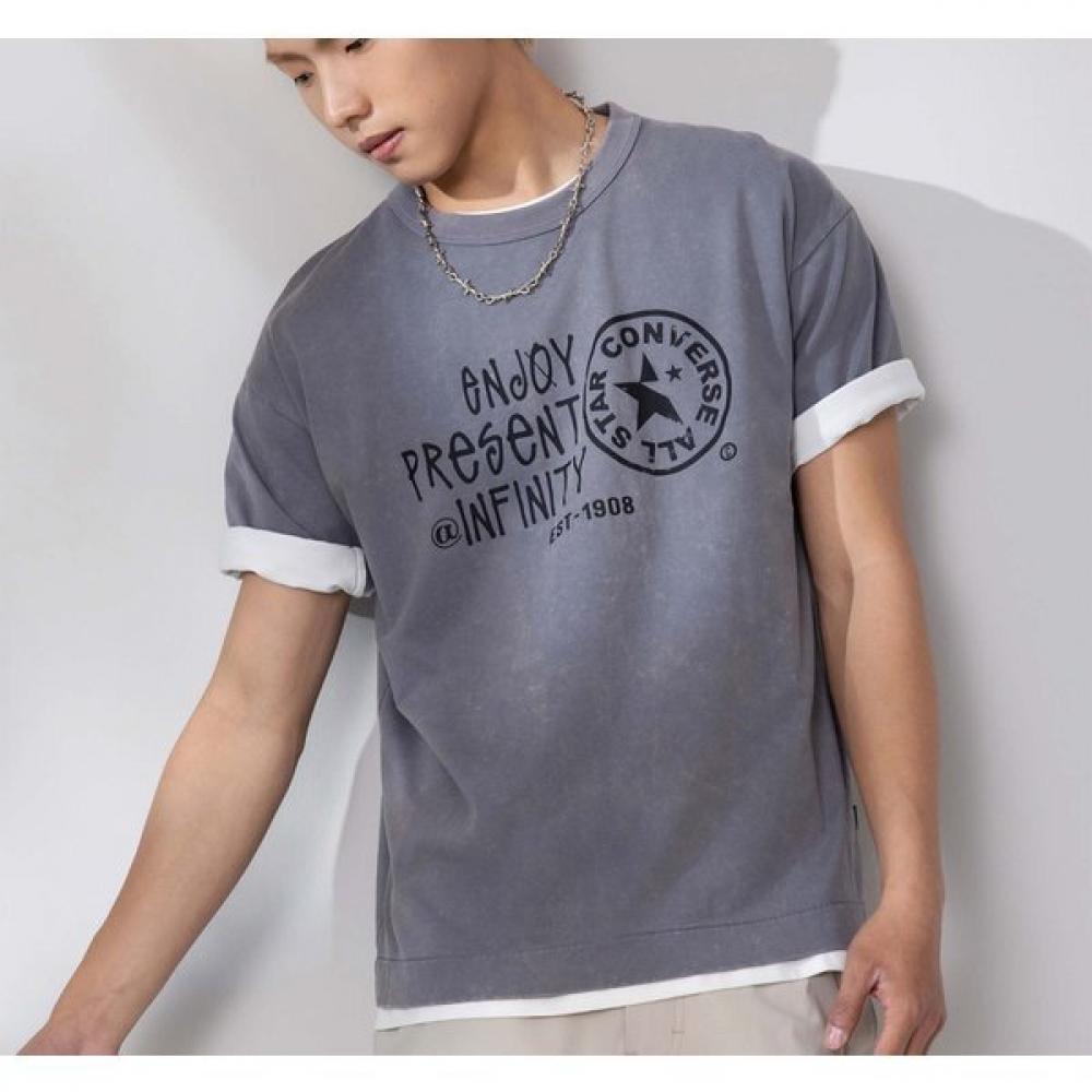 

Converse Logo Washed Loose FiT ShorT Sleeve T shirT quieT Shade Ucj755 G6m 90