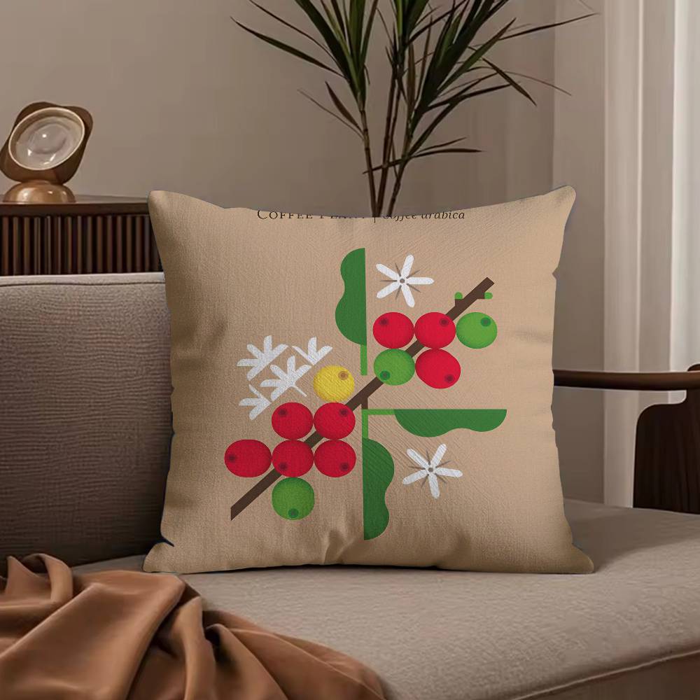 Simple Flower Art Pillow Case Anti-dustmite Pillowcase Invisible Zipper Silky Short Plush Sofa Cushion Cover