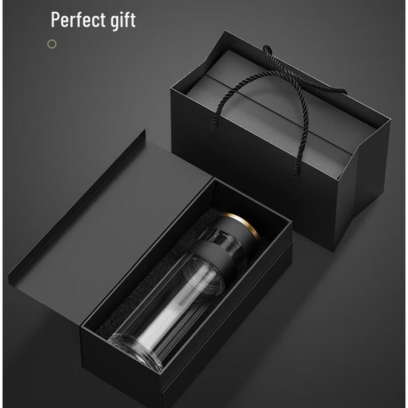 Double-Walled Glass Tea Infuser Bottle Gift Set Double-layer glass cup