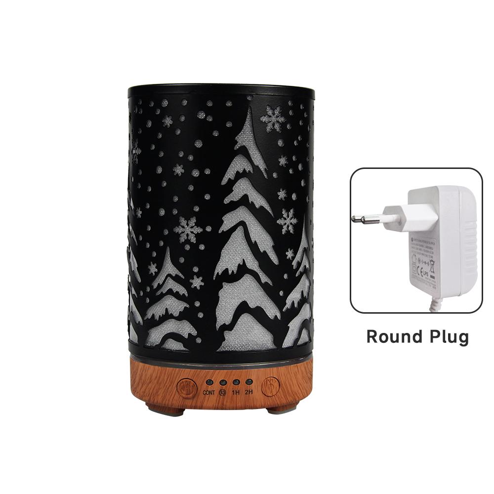 Ultrasonic Air Humidifier 100ml Timing Function Aroma Diffuser Hollowed-out Tree Humidifier Room Scent Diffuser with LED Lights