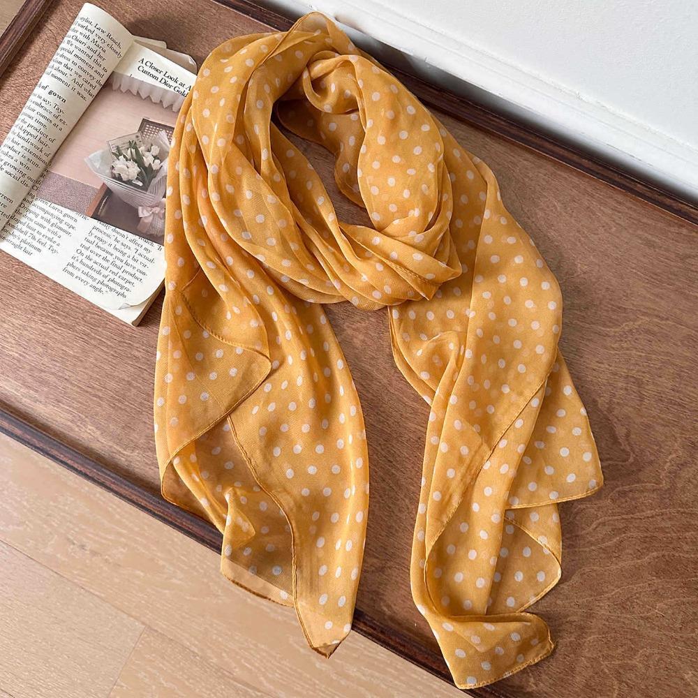 Fashion Polka Dot Pattern Decorative Skirt Thin Fabric Versatile Hip Scarf Lightweight Waist Belt Jeans Matching Hip Scarf