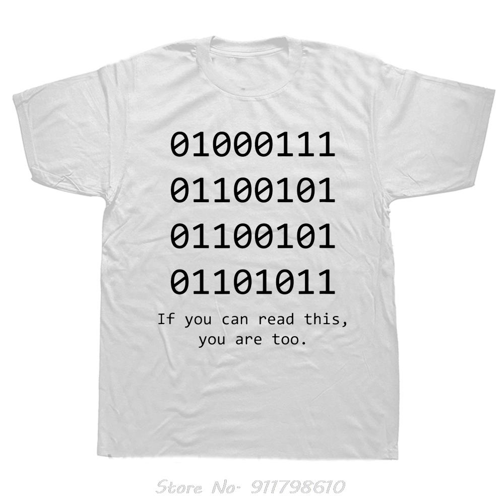 Men's Clothing Computer Binary Code Programmer Oversized T-shirt Funny Fashion Fitness T Shirt Developer Geek Cotton Tshirt