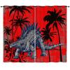 Curtain Dinosaur World 3D Digital Printing Blackout Curtain Punching