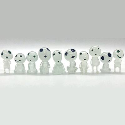 LUYING Ghibli Waren Holz Elfengarten Zubehör Leuchtende Mikrolandschaft Gartendekoration Leuchtet im Dunkeln Außenbereich Terrasse Rasen Hof Set Figur, (10
