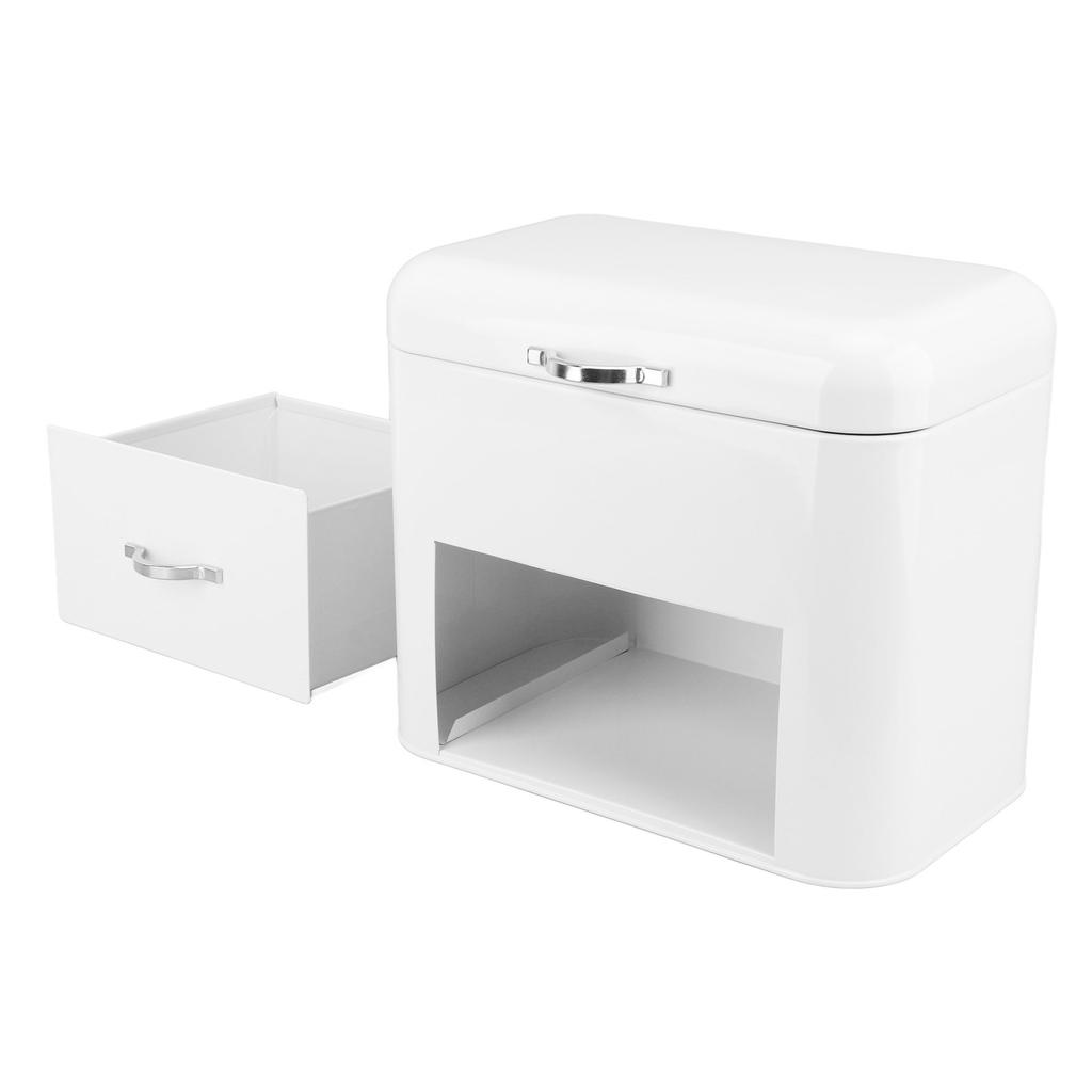 Iron Bread Box 2 Shelves Large Capacity Large Farmhouse Bread Container for Bread Bagels