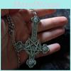 Gothic Punk Inverted Cross And Star Necklace With Zinc Alloy Geometric Pendant For Women