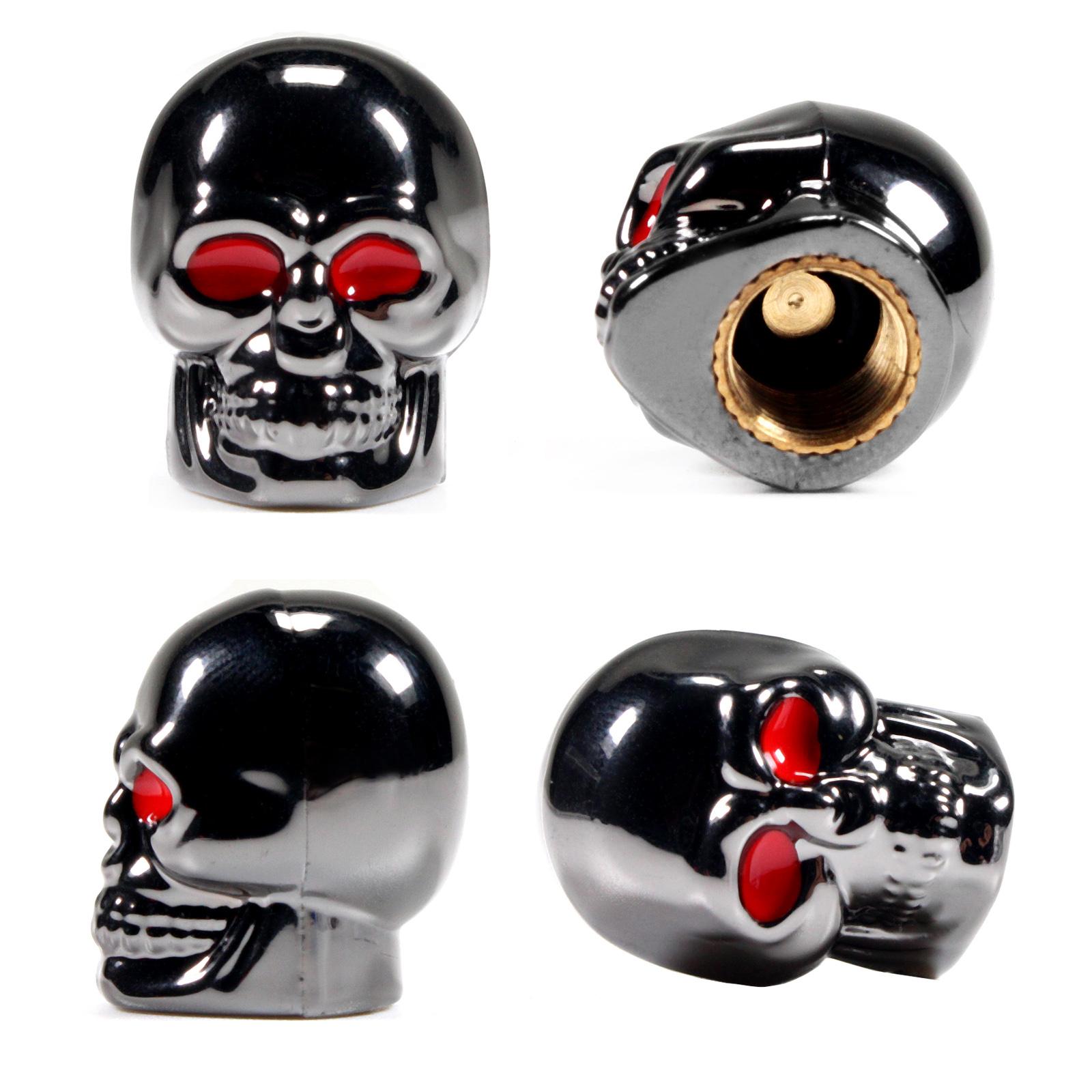 

4Pcs Skull Shape Car Valve Caps Wheel Valve Cap Auto Tyre Air Valve Stem Caps Dust Cover For Bike Car Vehicles Styling Wheels серый