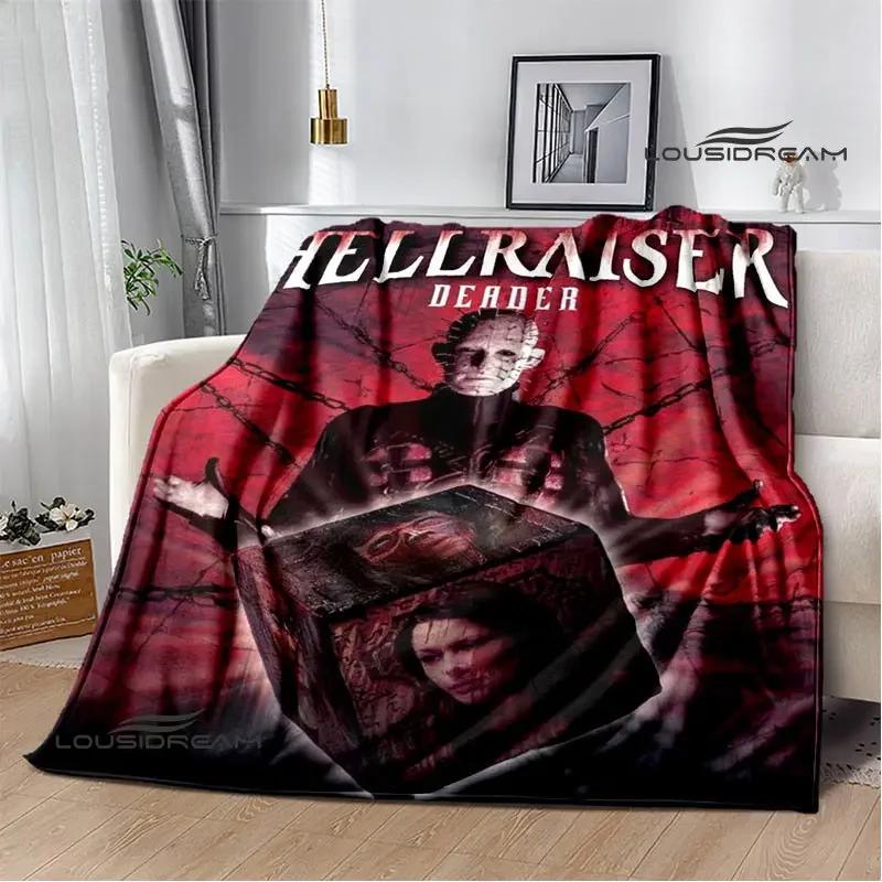 Coperta con stampa horror hellraiser coperta da picnic coperta sottile in flanella morbida e confortevole coperta da viaggio per la casa regalo di compleanno