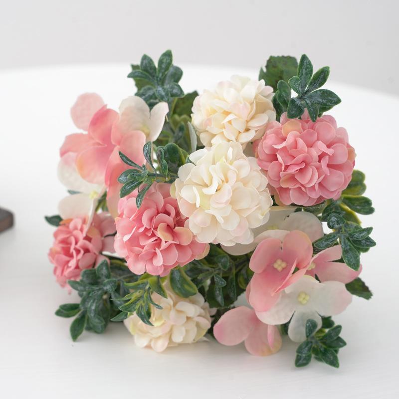 5-pronged Vintage Hydrangea, Silk Flower, Artificial Flower, Green Plant, Wedding Photography, Home Decoration Arrangement