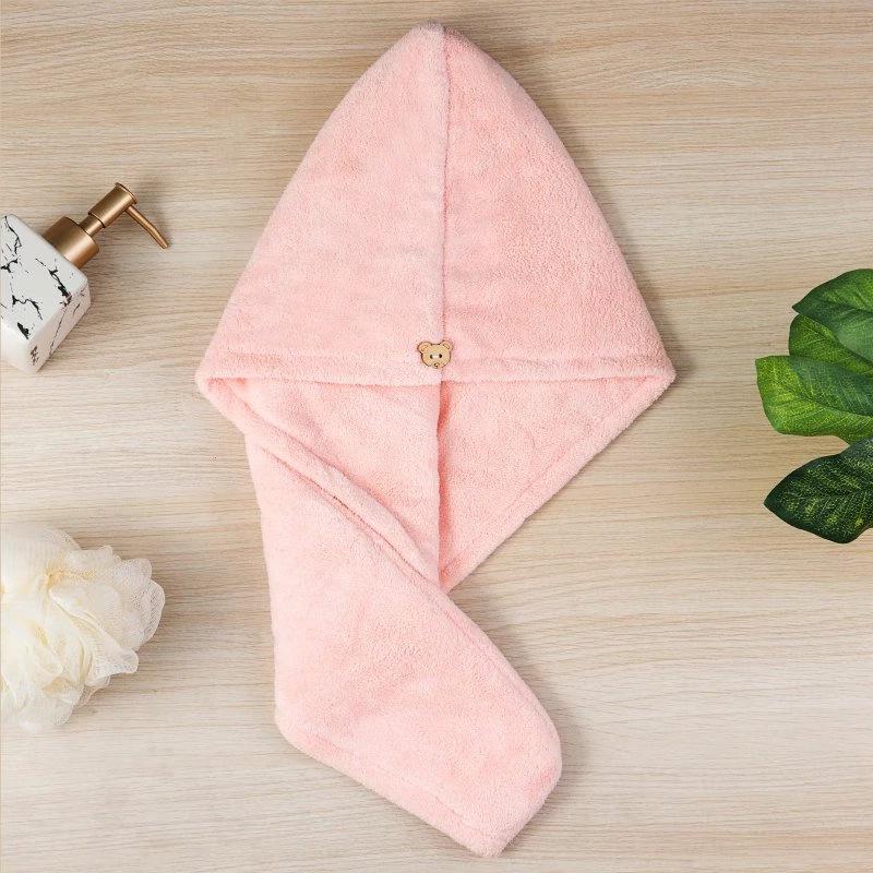 Coral Fleece Quick-Dry Hair Towel Cap - Super Absorbent, Soft Bath Head Wrap