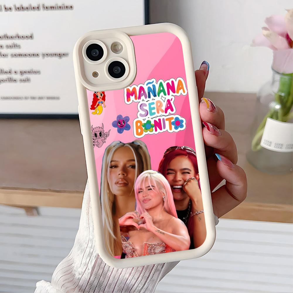 Karol G Latino Mobile Cell Phone Case for iPhone 17 16 15 14 13 12 11 Air Pro Max Plus Thicken TPU Colorful Cover Cover Pretty