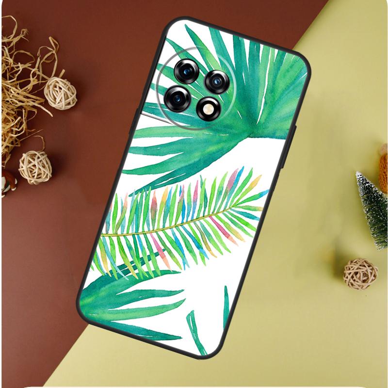 Summer Plant Palm Green Leaf Aloha For OnePlus 13 13R 12 12R 11 9 10 Pro 8T 9RT 10T 10R Nord 4 CE 2 3 Lite N20 N30 Phone Case