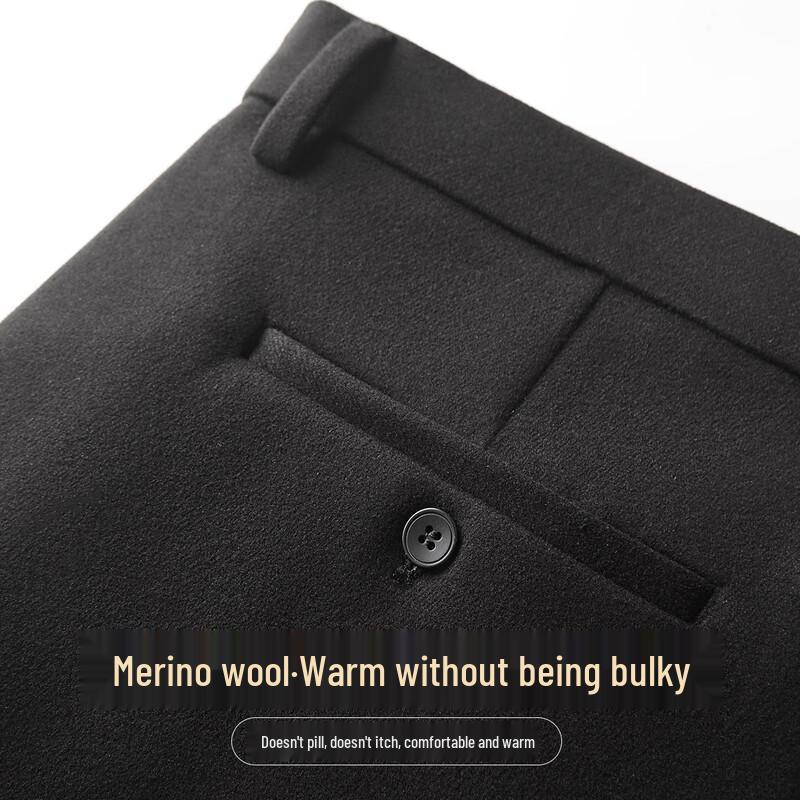 FIRS Men s Wool Blend Thickened Business Casual Trousers 33