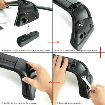 4Pcs Roof Rack Cover Cap Rail End Shell Assembly For Tesla Model Y - Roof Rack Covers Exterior Car Accessories