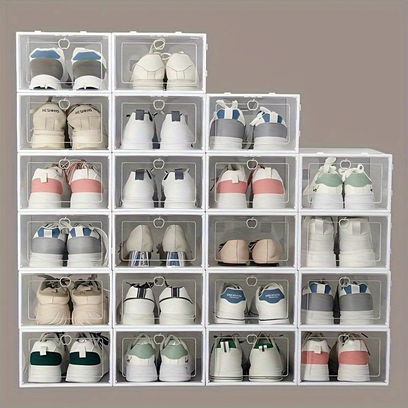 15pcs Transparent Shoe Storage Boxes - Space-Saving Foldable Shoe Organizer, for Sneakers, Boots, and Shoes - Pp Material, Shoe Storage Organizer