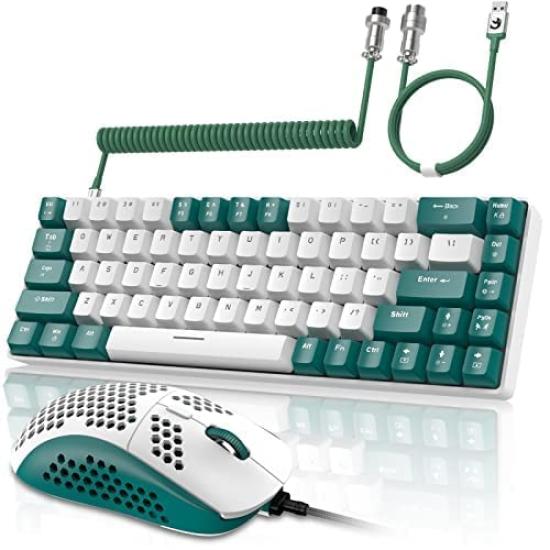 ZIYOU LANG T8 Mechanical Keyboard and Mouse Blue Gaming Keyboard and RGB Full Key Work from Mini 73 Coil Japanese Instruction Wired Laser Fingerprint