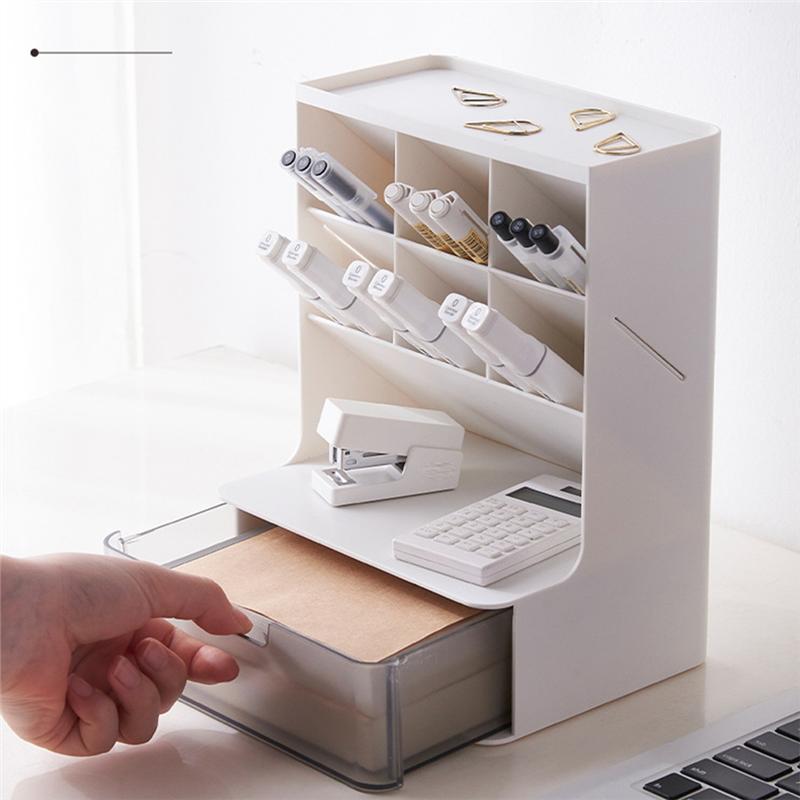 A20F-6 +1 Drawer Desktop Storage Box Pencil Makeup Storage Box School Office Supplies Stationery