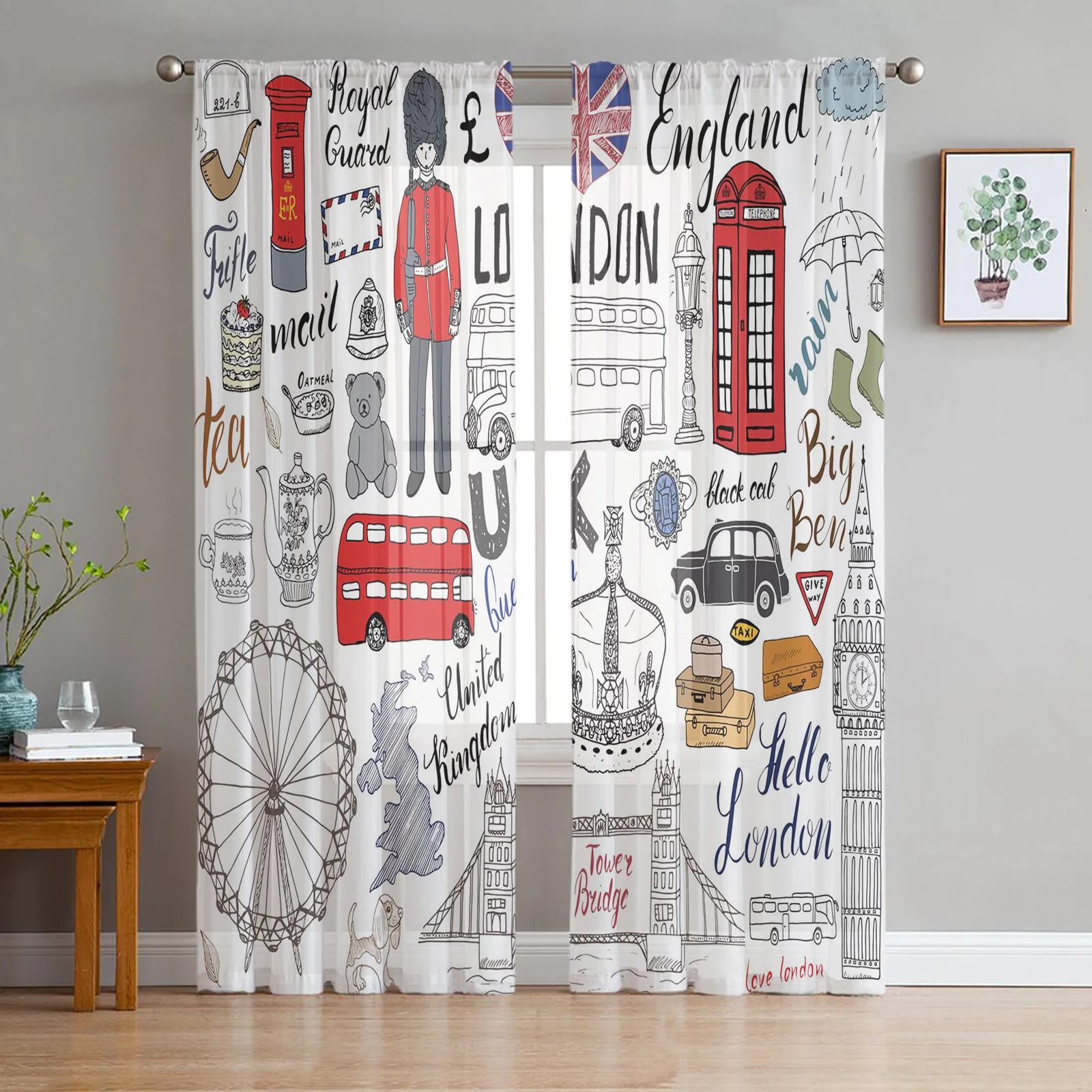 

Blue Explosion Punk Graffiti Translucent Drapes for Living Room Decoration Tulle Voile Organza Window Opening Drapes for Kitchen Area Bedroom Space W135 x H115cm x1&Grommet Top