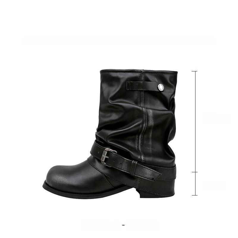 Botas de Cowboy Western Retro para Mujer Otoño Nuevo Estilo Desierto Botas de Tacón Grueso Botas Cortas Martin Botas de Jinete